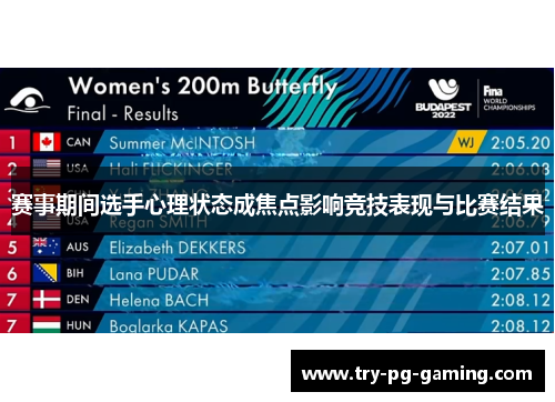 赛事期间选手心理状态成焦点影响竞技表现与比赛结果 赛事期间选手心理状态成焦点影响竞技表现与比赛结果